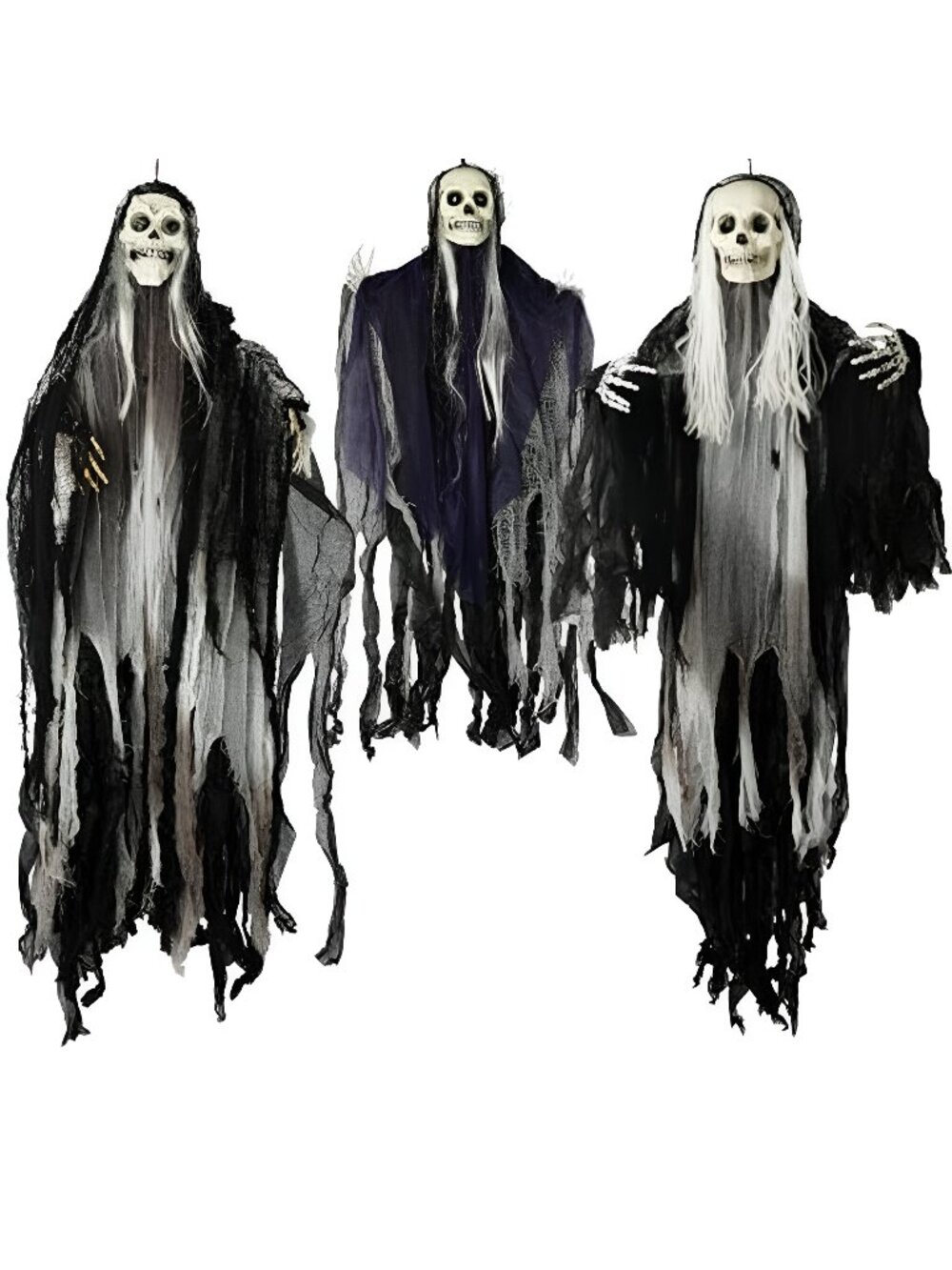 3 Pack Halloween Hanging Skeleton Ghosts Decorations Outdoor